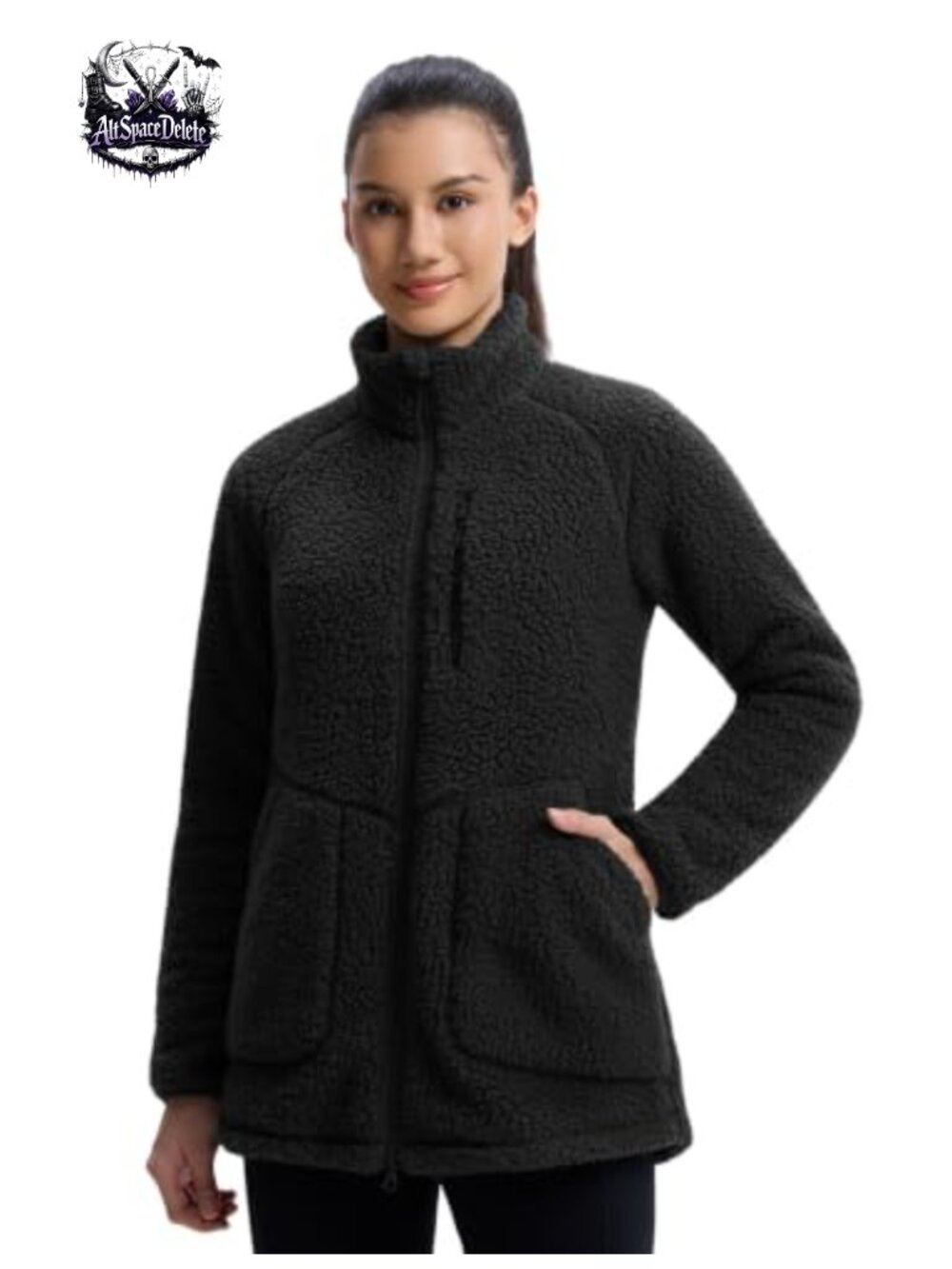 Women's Long Fleece Jacket Full Zip Lightweight Warmth